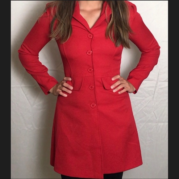 maria gabrielle new york Jackets & Blazers - Maria Gabrielle New York: Long Red Jacket